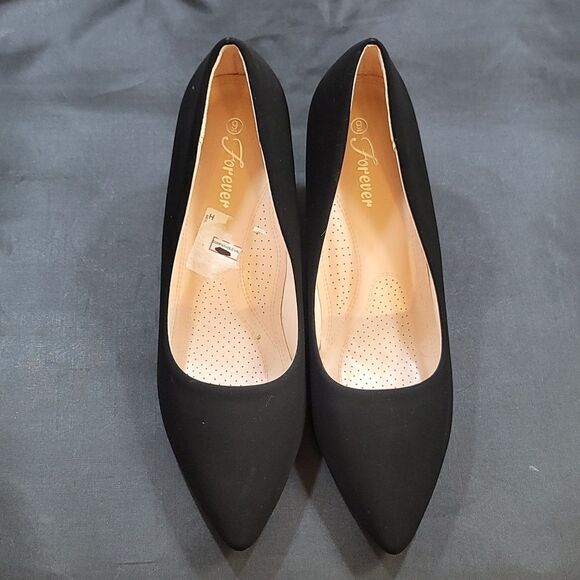 FOREVER BLOCK HEEL POINTED TOE SLIP-ON PUMP - Picture 3 of 14